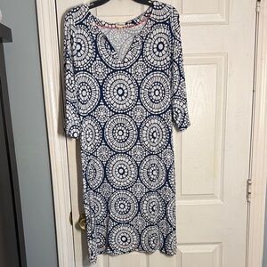 Hatley Navy & White Geometric Print Dress